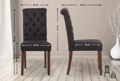 2er Set Esszimmerstühle Lisburn Stoff - schwarz