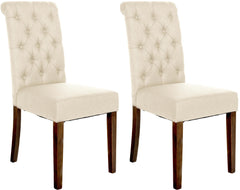 2er Set Esszimmerstühle Lisburn Stoff - creme
