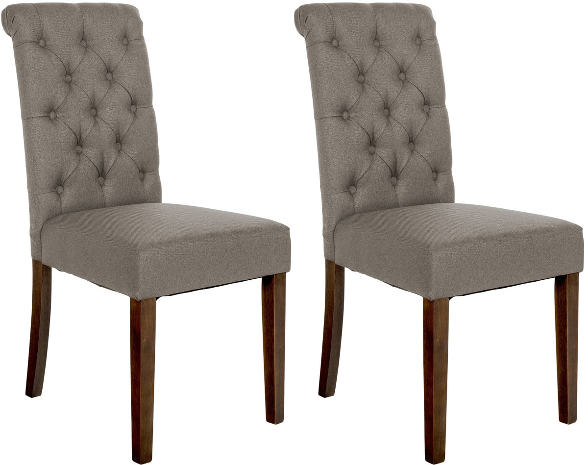 2er Set Esszimmerstühle Lisburn Stoff - taupe