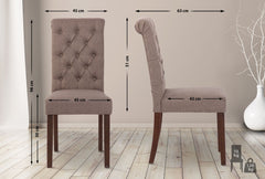 2er Set Esszimmerstühle Lisburn Stoff - taupe