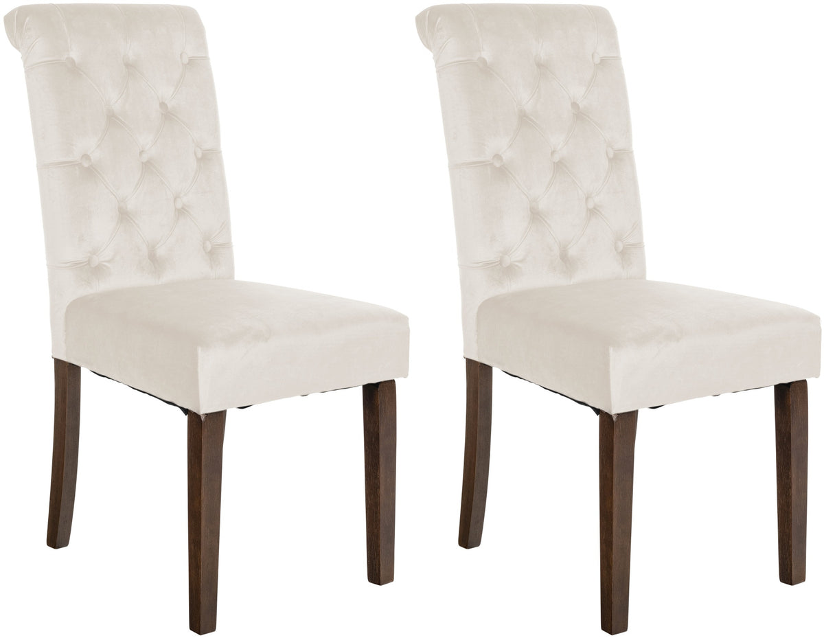 2er Set Esszimmerstühle Lisburn Samt - creme