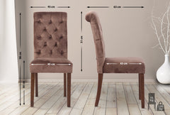 2er Set Esszimmerstühle Lisburn Samt - braun