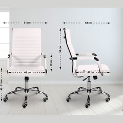 Bürostuhl Amadora Kunstleder - weiß