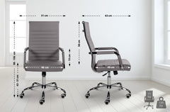 Bürostuhl Amadora Kunstleder - grau
