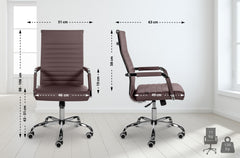 Bürostuhl Amadora Kunstleder - braun