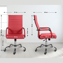 Bürostuhl Amadora Kunstleder - rot