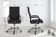 Bürostuhl Amadora Stoff - schwarz