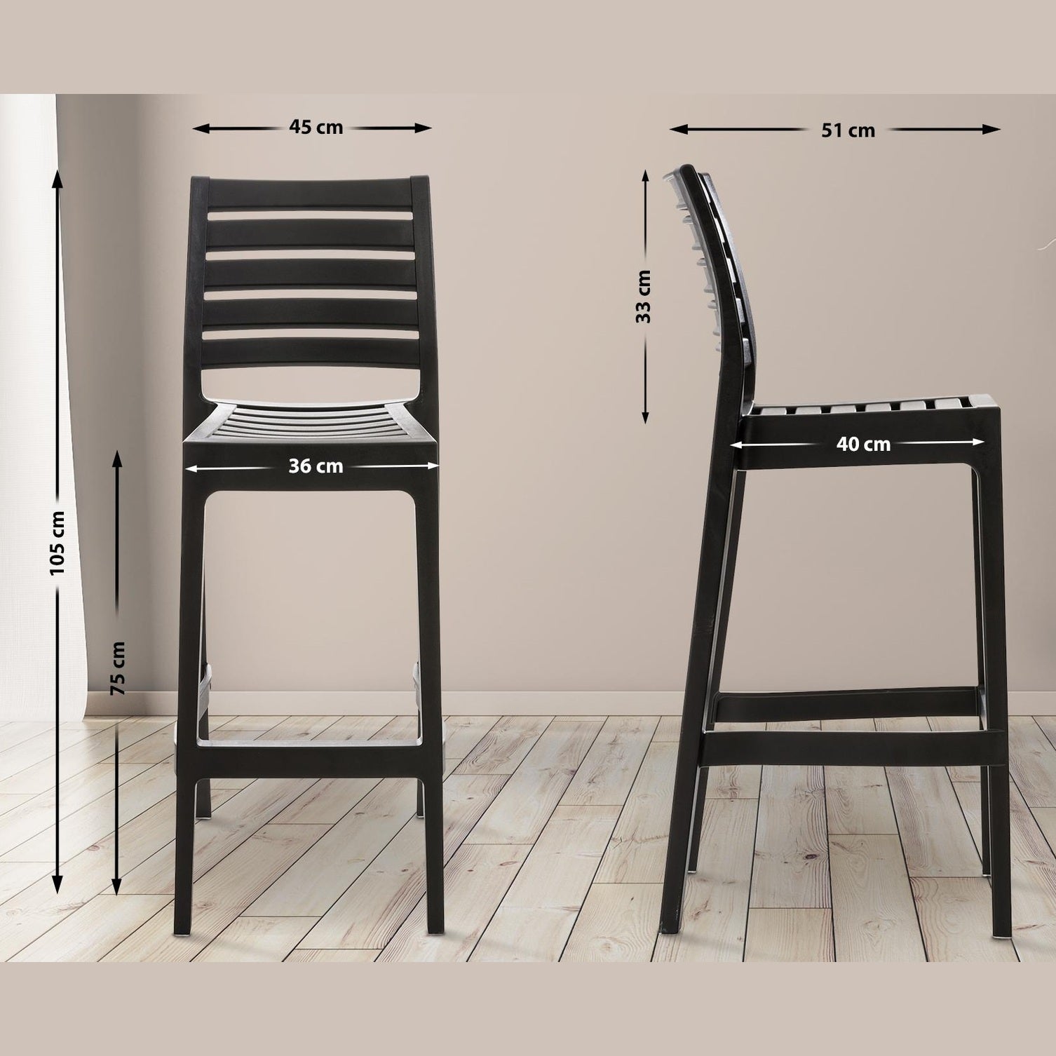 Barhocker Ares - schwarz - InfinityMarket