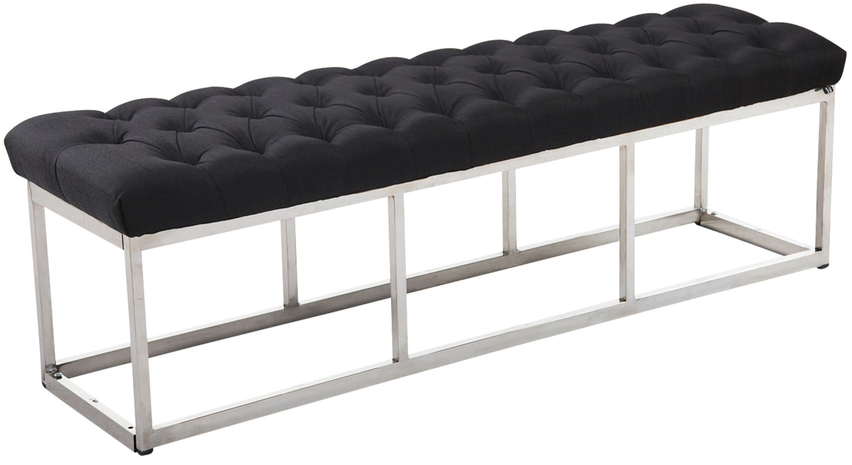 Sitzbank Amun Stoff Edelstahl 150 cm - schwarz