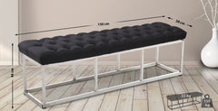 Sitzbank Amun Stoff Edelstahl 150 cm - schwarz