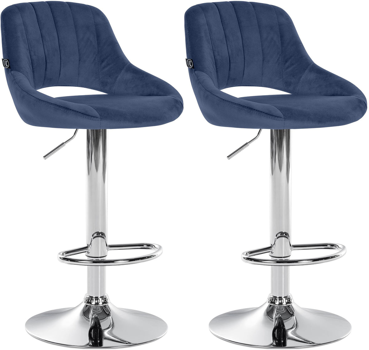 2er Set Barhocker Milet Samt C - blau