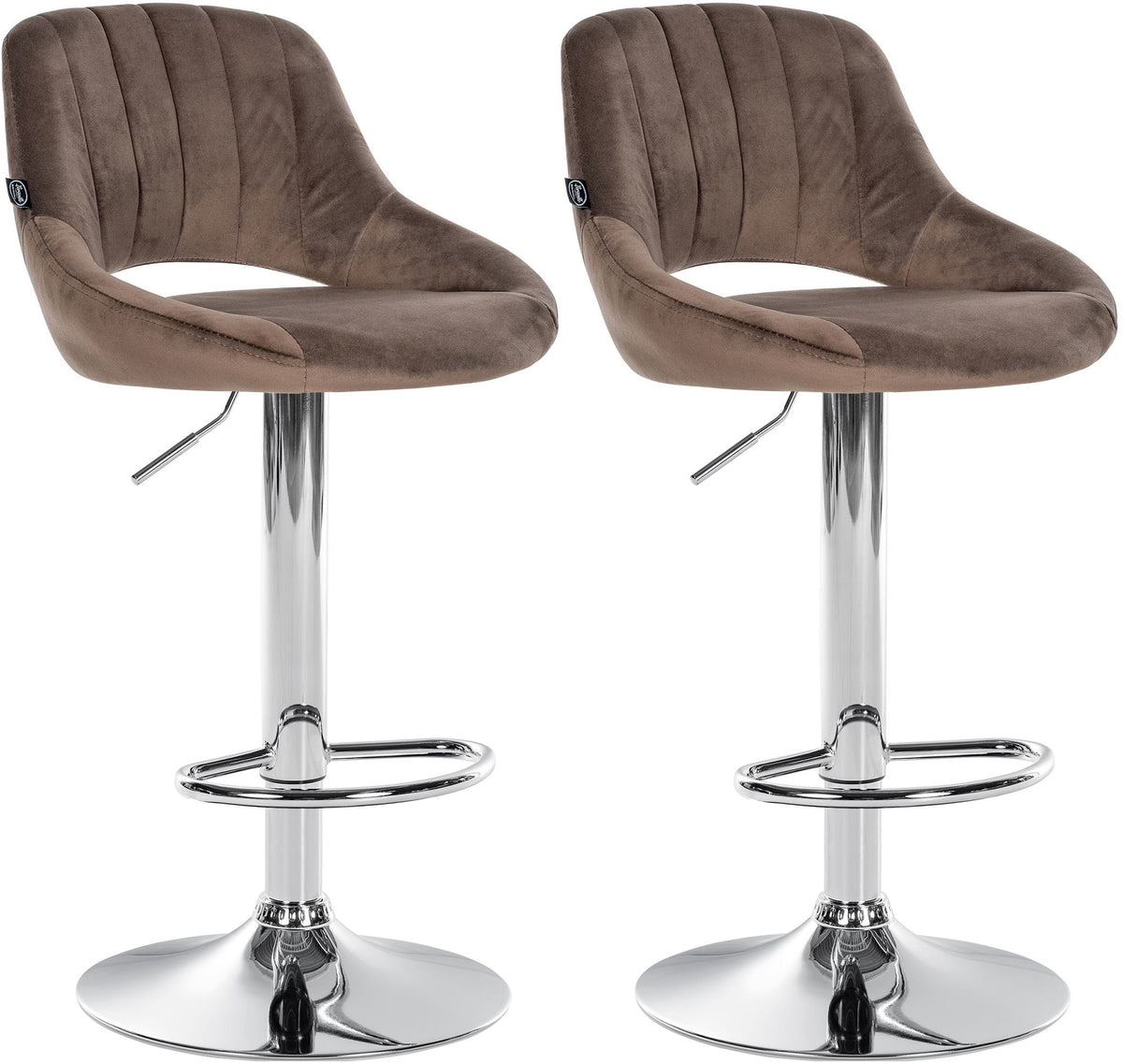 2er Set Barhocker Milet Samt C - braun