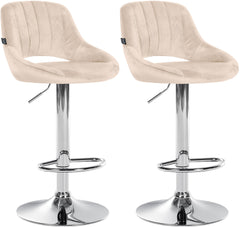 2er Set Barhocker Milet Samt C - creme
