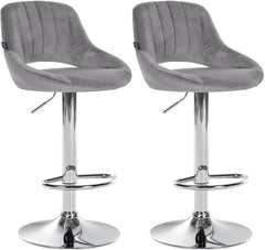 2er Set Barhocker Milet Samt C - dunkelgrau