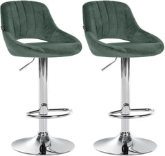 2er Set Barhocker Milet Samt C - gr�n