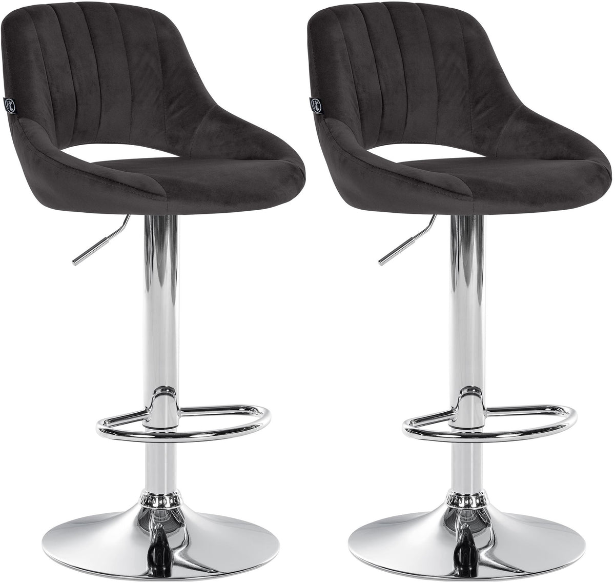 2er Set Barhocker Milet Samt C - schwarz