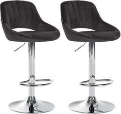2er Set Barhocker Milet Samt C - schwarz