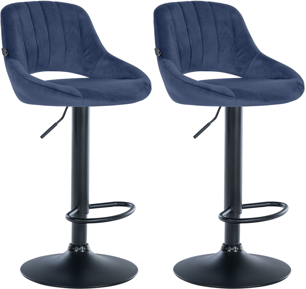 2er Set Barhocker Milet Samt B - blau