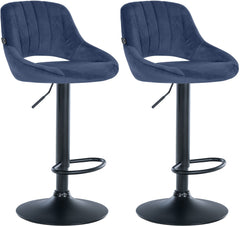 2er Set Barhocker Milet Samt B - blau