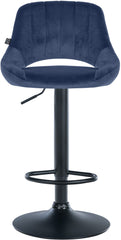 2er Set Barhocker Milet Samt B - blau