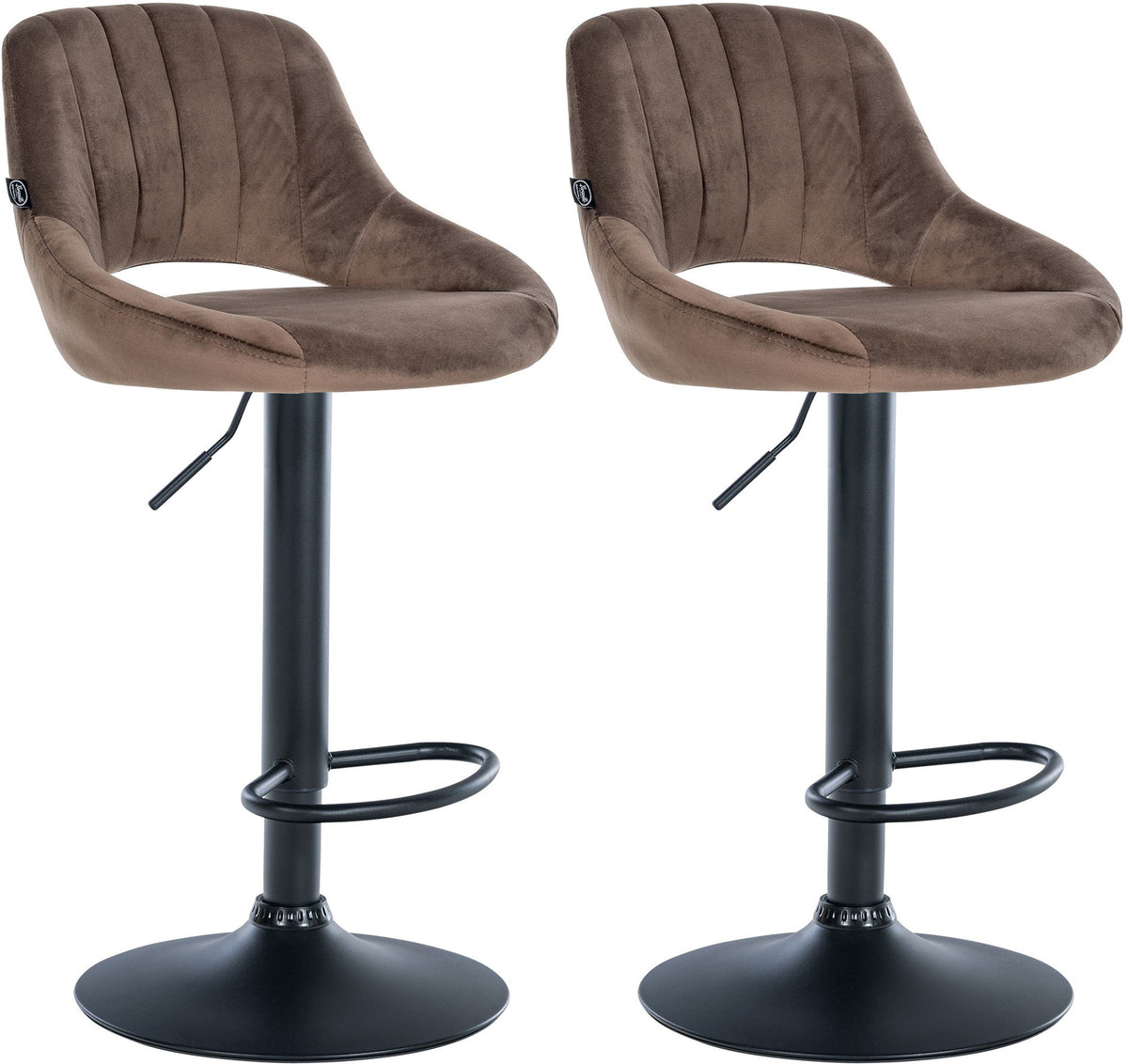 2er Set Barhocker Milet Samt B - braun