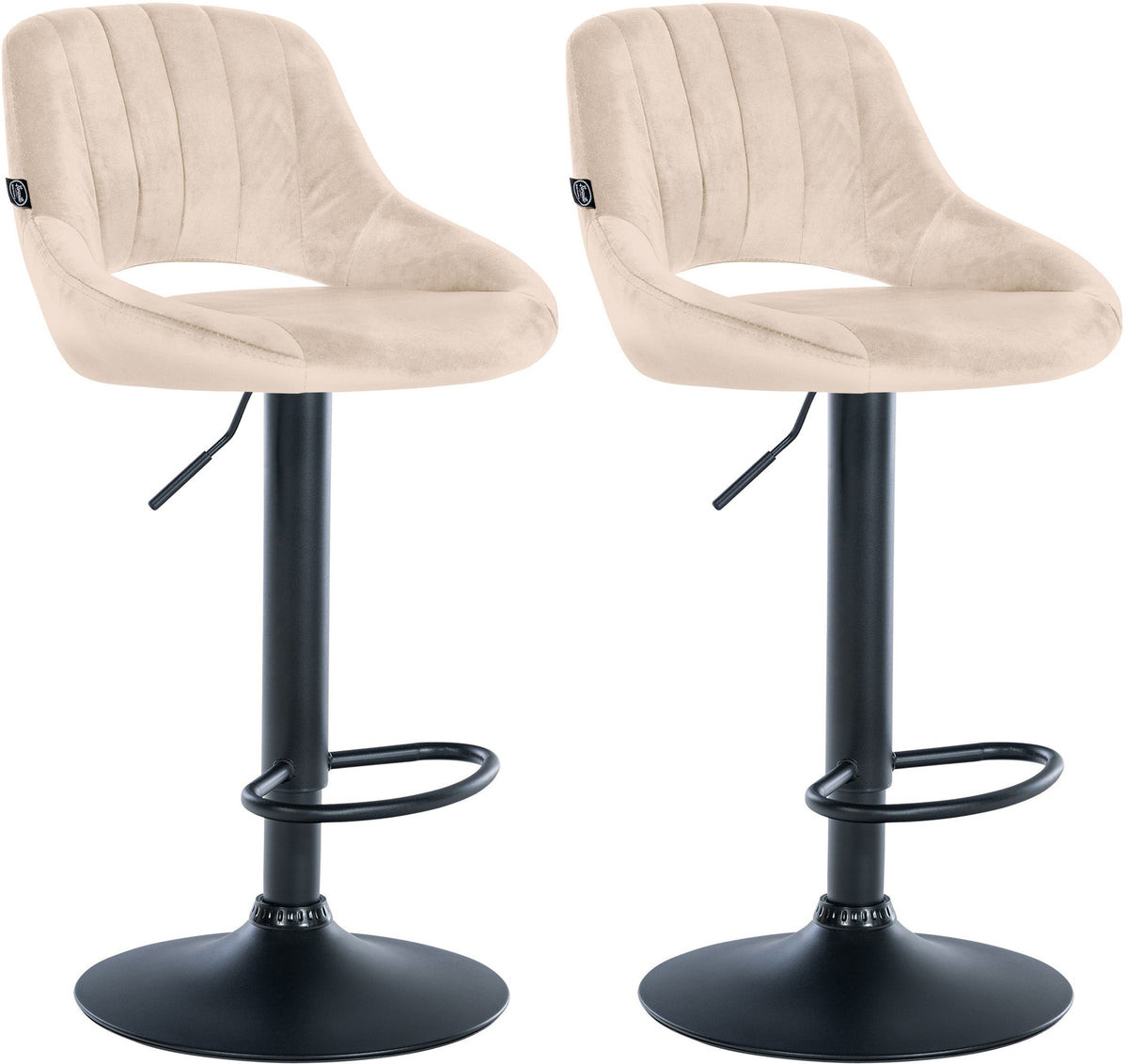 2er Set Barhocker Milet Samt B - creme