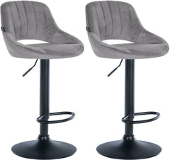 2er Set Barhocker Milet Samt B - dunkelgrau