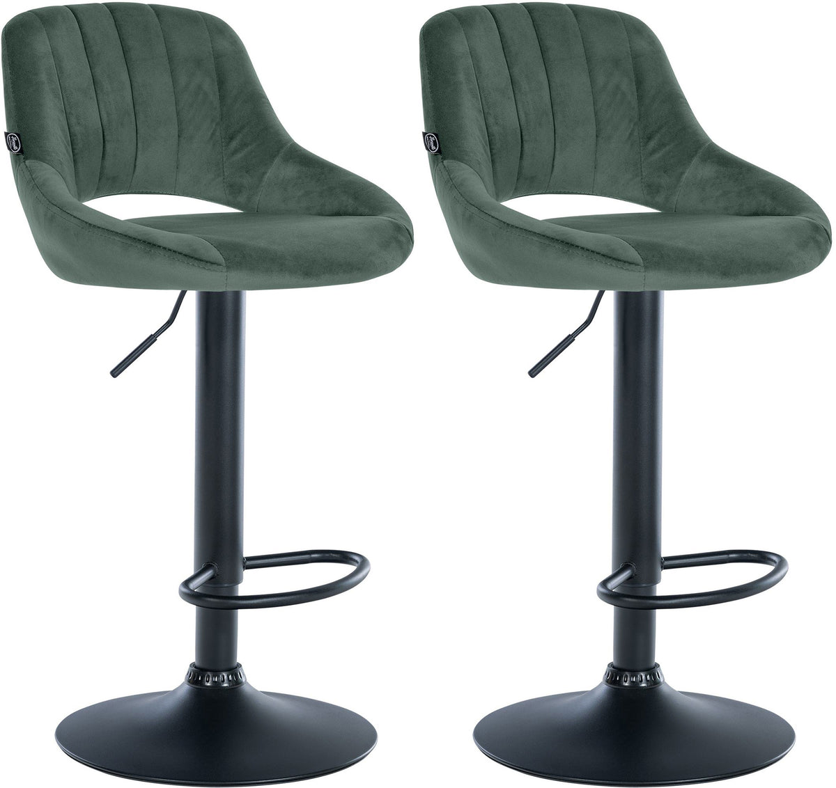 2er Set Barhocker Milet Samt B - gr�n