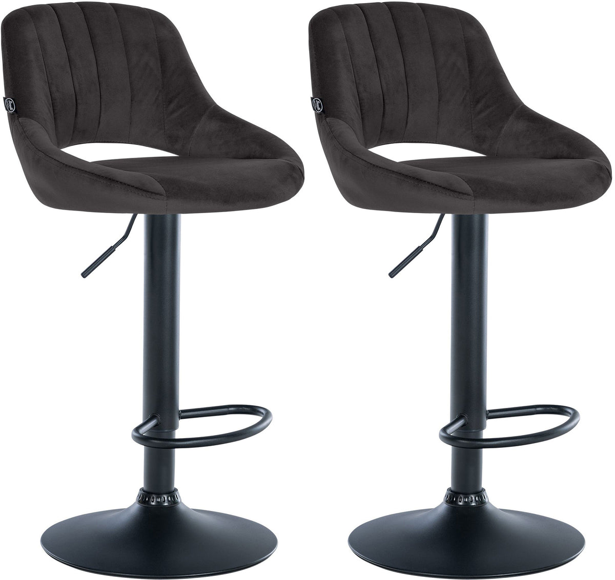 2er Set Barhocker Milet Samt B - schwarz