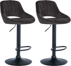 2er Set Barhocker Milet Samt B - schwarz