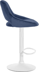 2er Set Barhocker Milet Samt W - blau