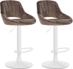 2er Set Barhocker Milet Samt W - braun