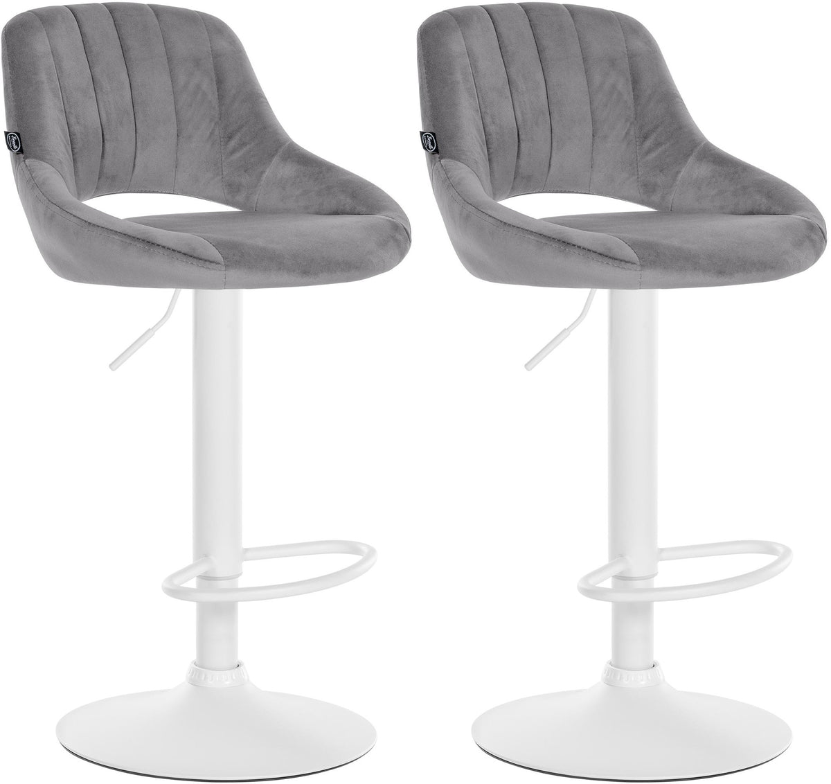 2er Set Barhocker Milet Samt W - dunkelgrau