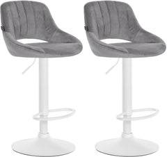 2er Set Barhocker Milet Samt W - dunkelgrau