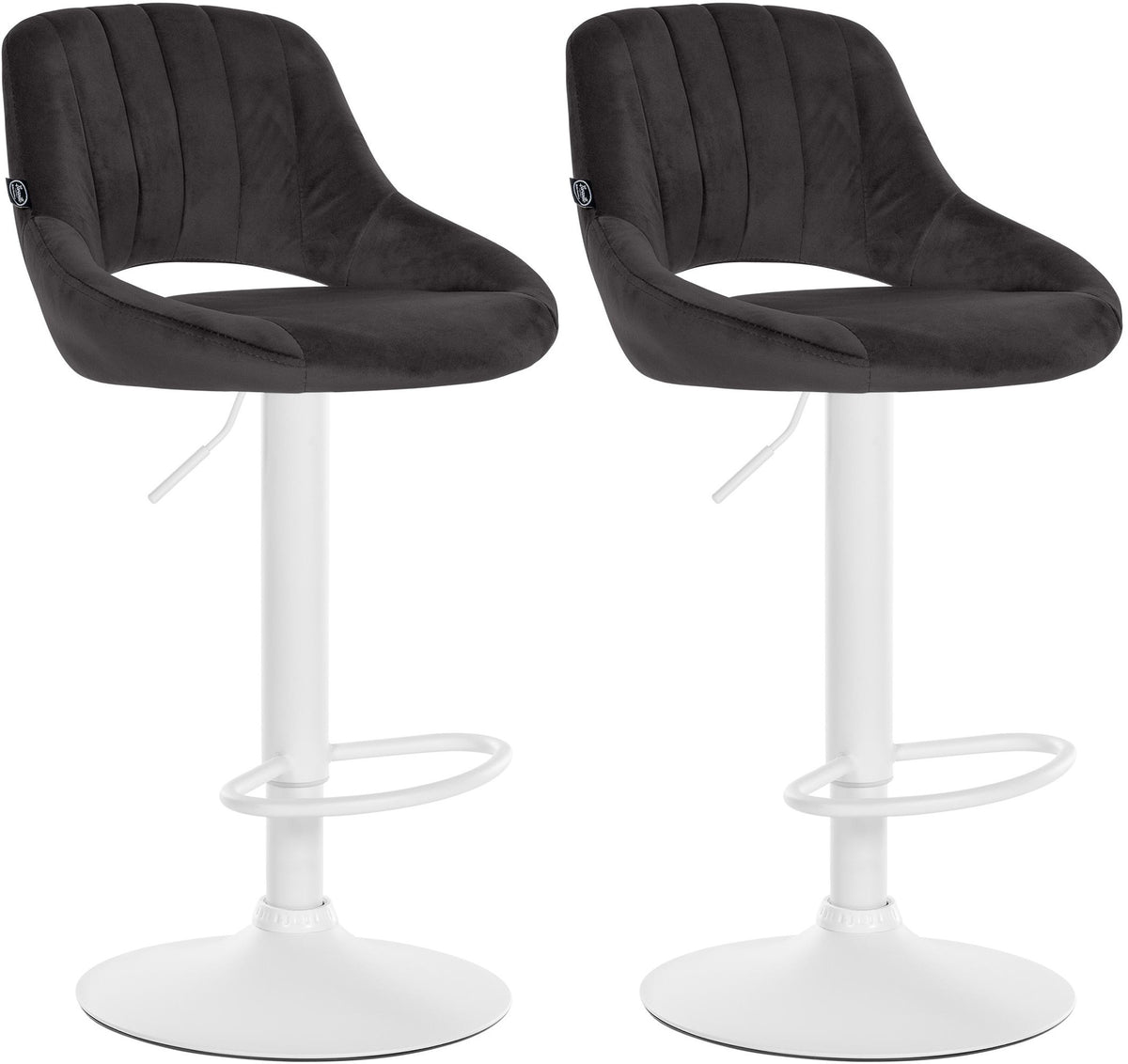 2er Set Barhocker Milet Samt W - schwarz