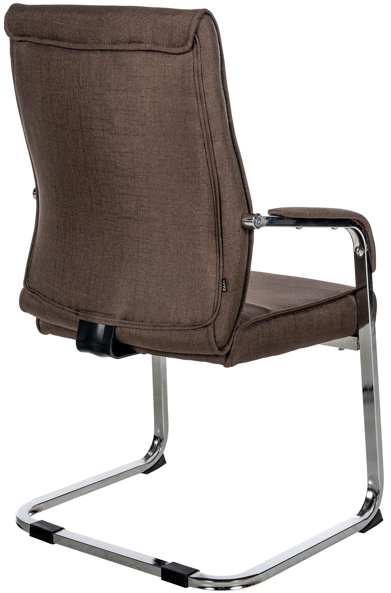 Set di 2 sedie visitatori Hobart in tessuto marrone, perfette per uffici moderni e sale conferenze.