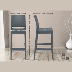 Barhocker Maya - dunkelgrau - InfinityMarket
