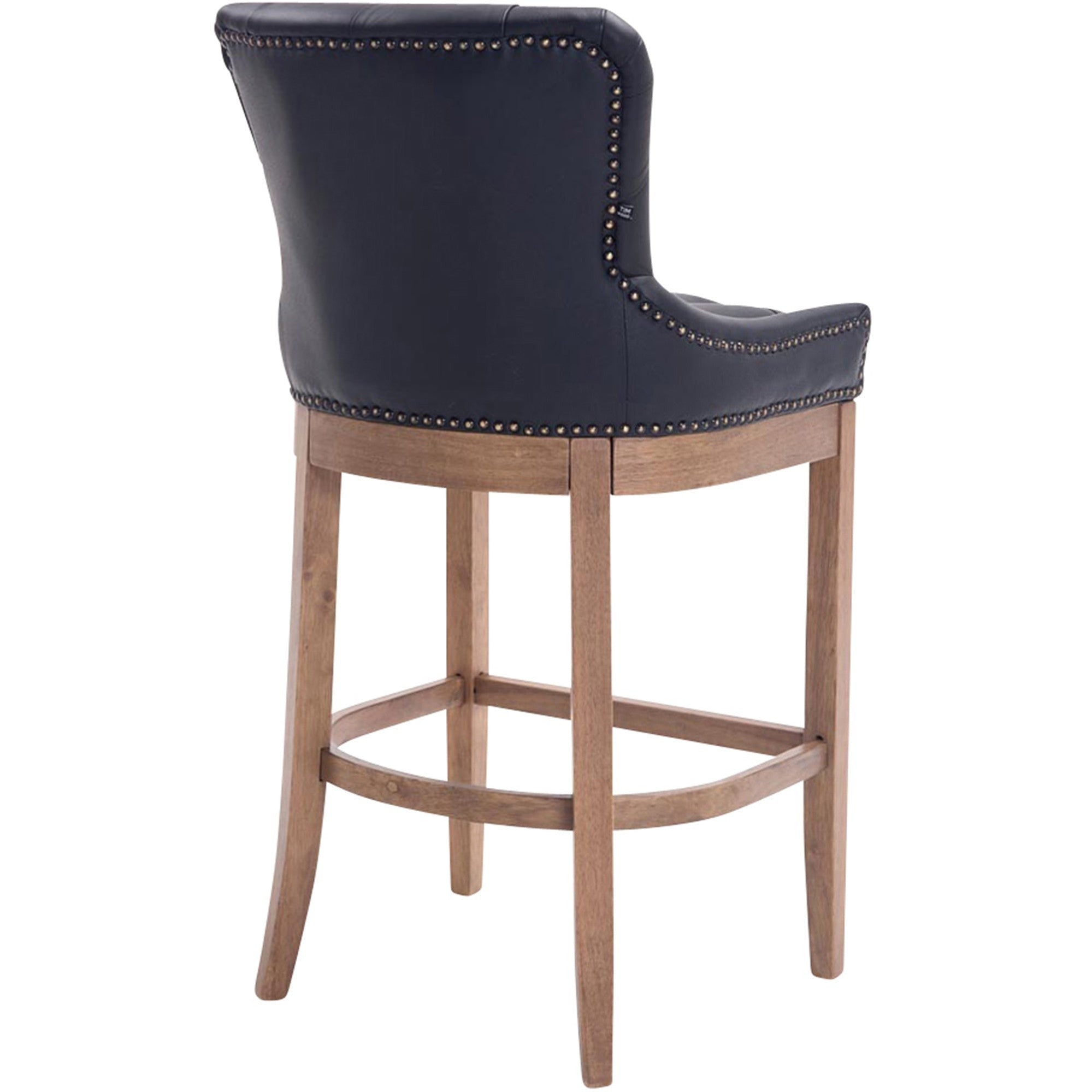 Barhocker Lakewood Echtleder, Antik-hell - schwarz - InfinityMarket