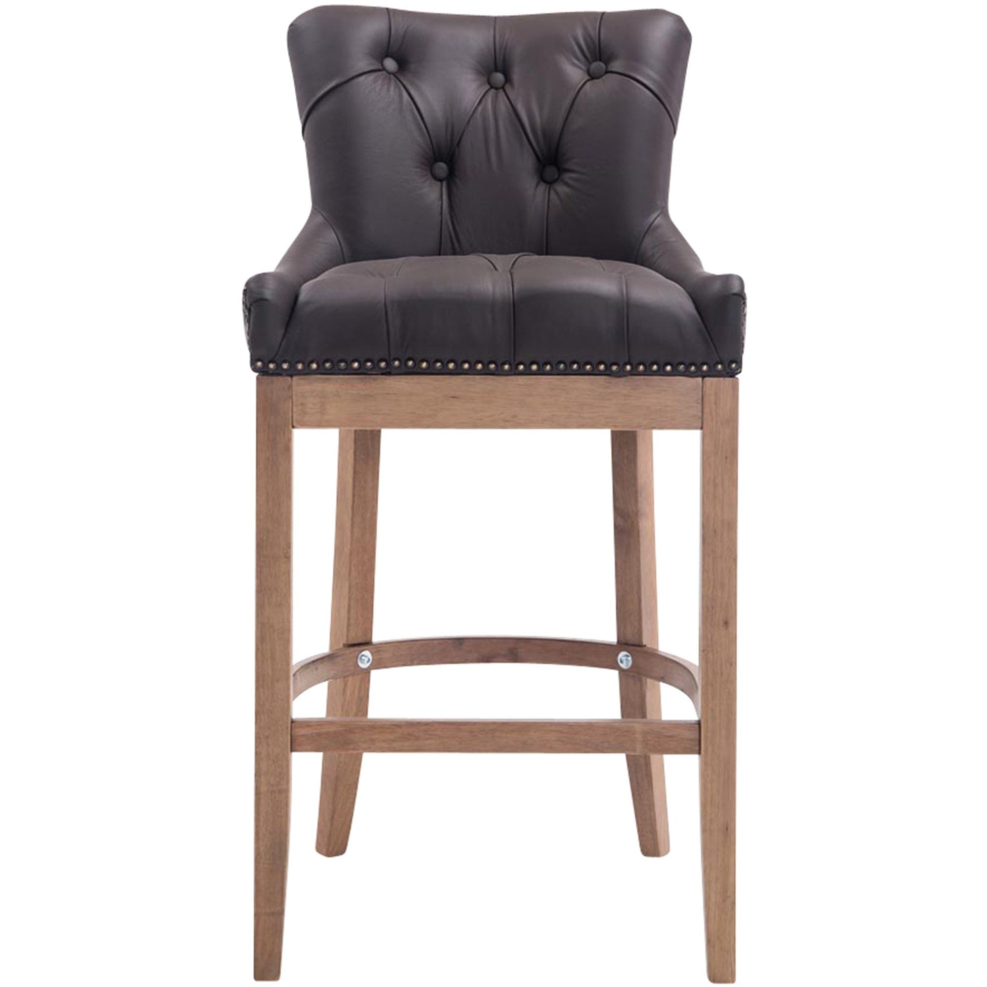 Barhocker Lakewood Echtleder, Antik-hell - braun - InfinityMarket