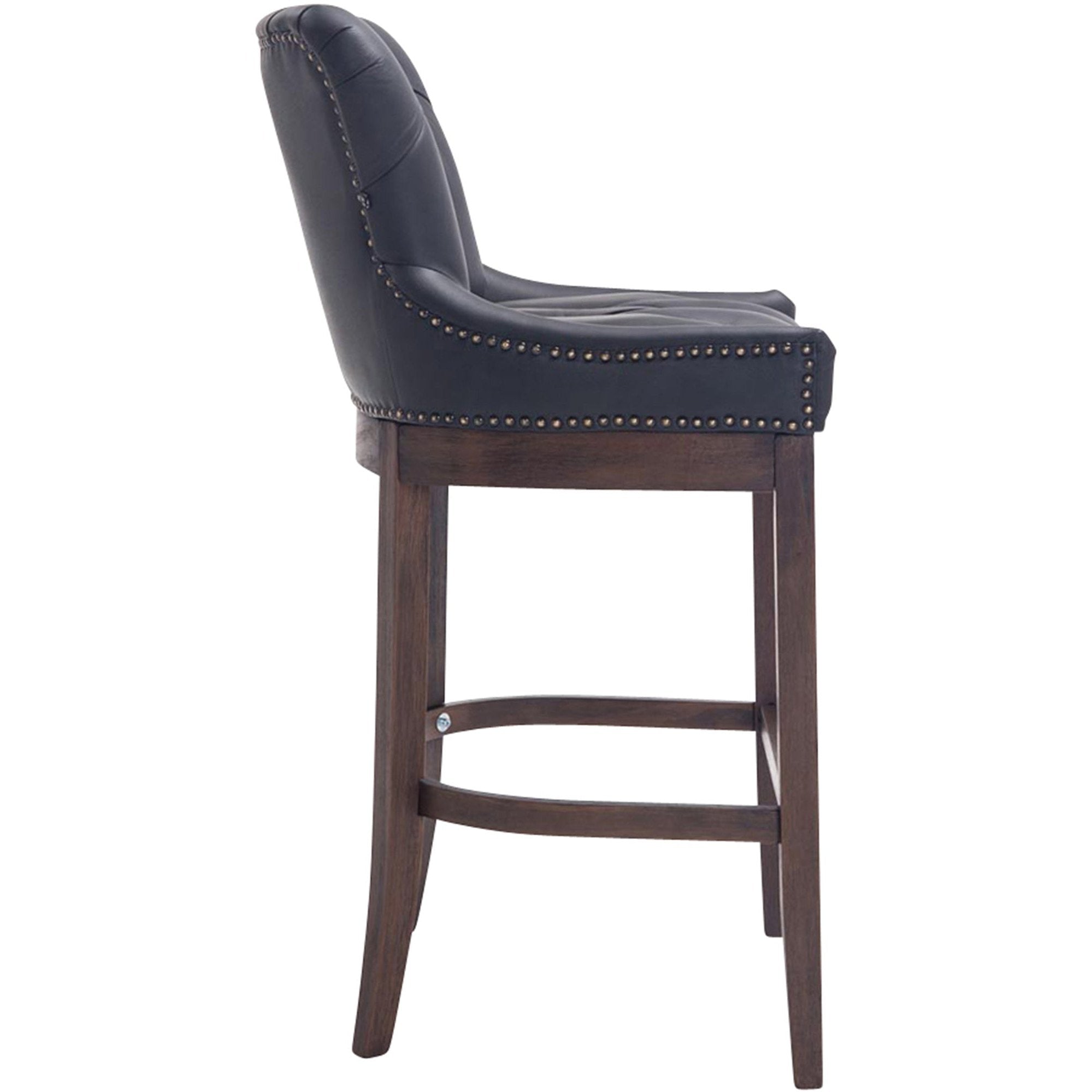 Barhocker Lakewood Echtleder, Antik - schwarz - InfinityMarket