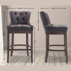 Barhocker Lakewood Echtleder, Antik - braun - InfinityMarket