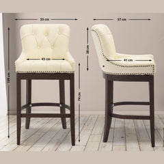 Barhocker Lakewood Echtleder, Antik - creme