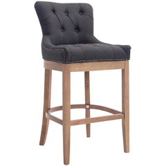 Barhocker Lakewood Stoff, Antik-hell - dunkelgrau - InfinityMarket