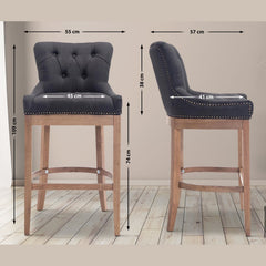 Barhocker Lakewood Stoff, Antik-hell - dunkelgrau - InfinityMarket