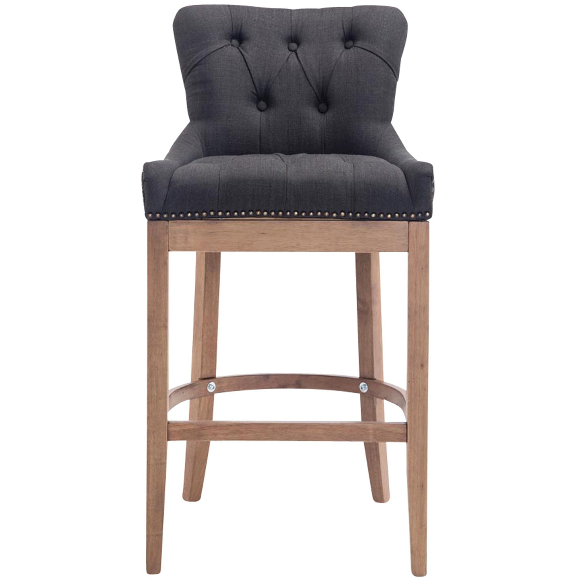 Barhocker Lakewood Stoff, Antik-hell - dunkelgrau - InfinityMarket