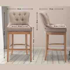 Barhocker Lakewood Stoff, Antik-hell - taupe