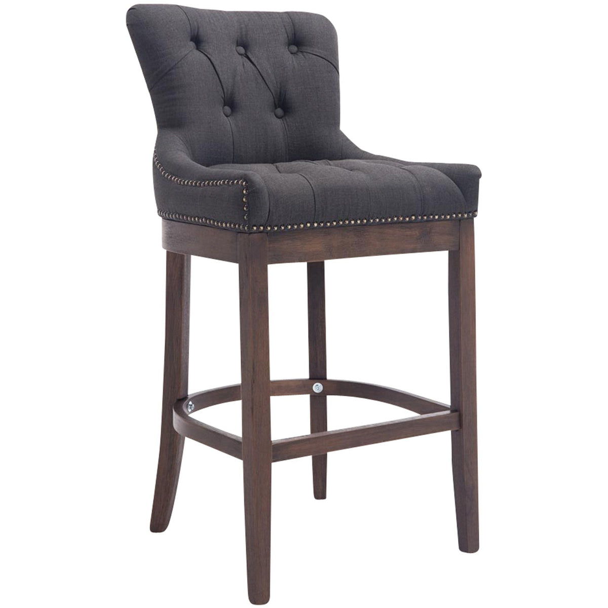 Barhocker Lakewood Stoff, Antik - dunkelgrau - InfinityMarket