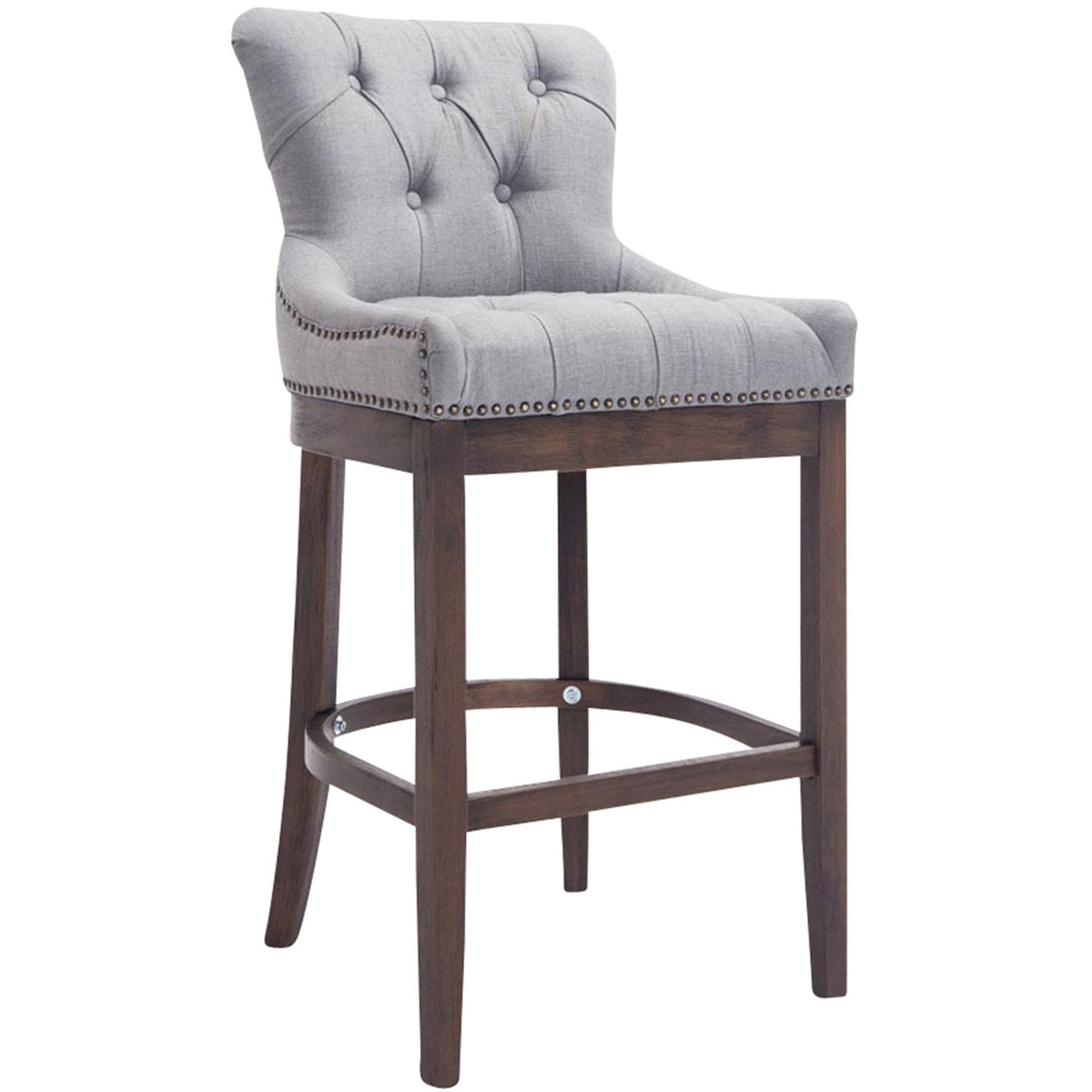 Barhocker Lakewood Stoff, Antik - hellgrau - InfinityMarket