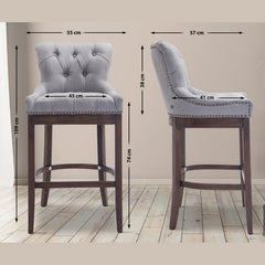 Barhocker Lakewood Stoff, Antik - hellgrau - InfinityMarket