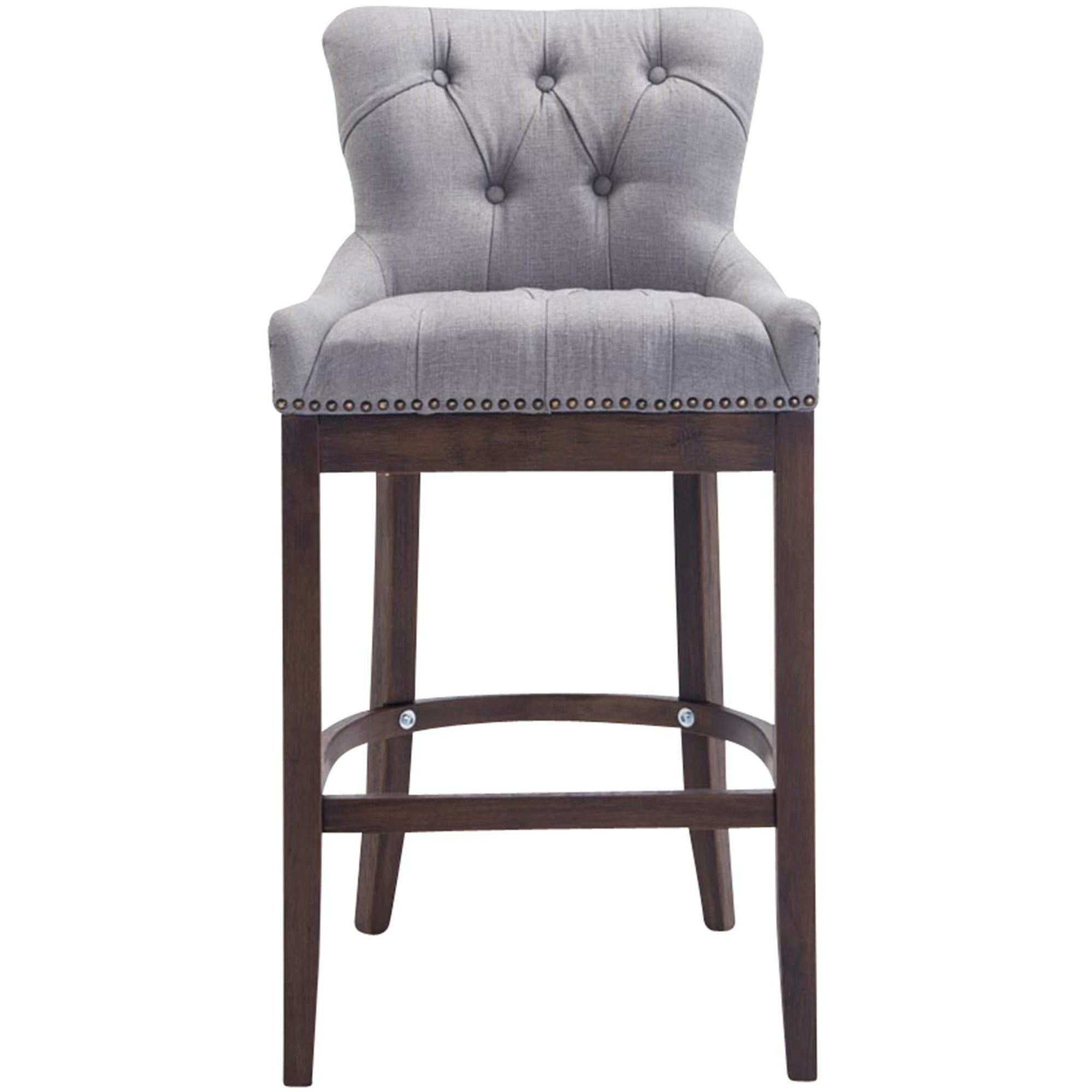 Barhocker Lakewood Stoff, Antik - hellgrau - InfinityMarket